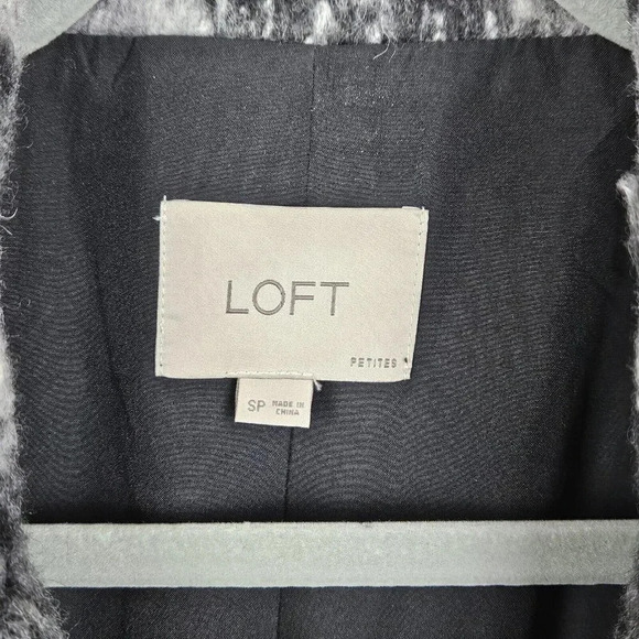 Loft Womens Gray‎ Leopard Spotted Moto Coat Asymmetric Zip Wool Blend size SP - Picture 5 of 11